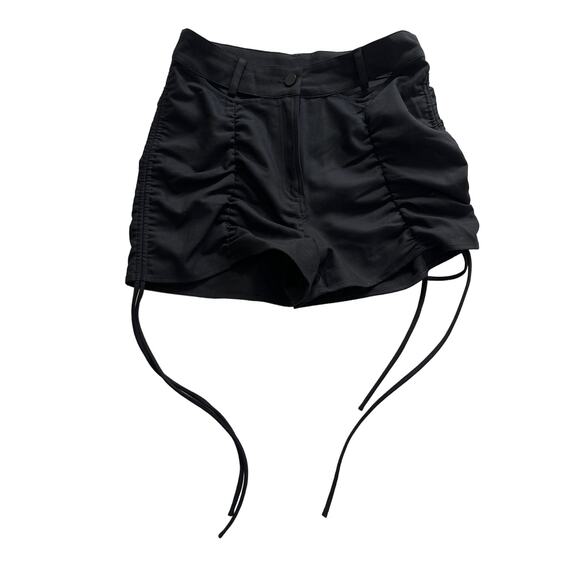 STEELE - Cut Out Side Tie Ruched Shorts in Black - Picture 1 of 4